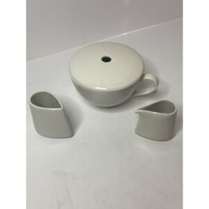 Tea Forte Cafe Cup W/ Personal Creamer & Sugar Set/Porcelain A1